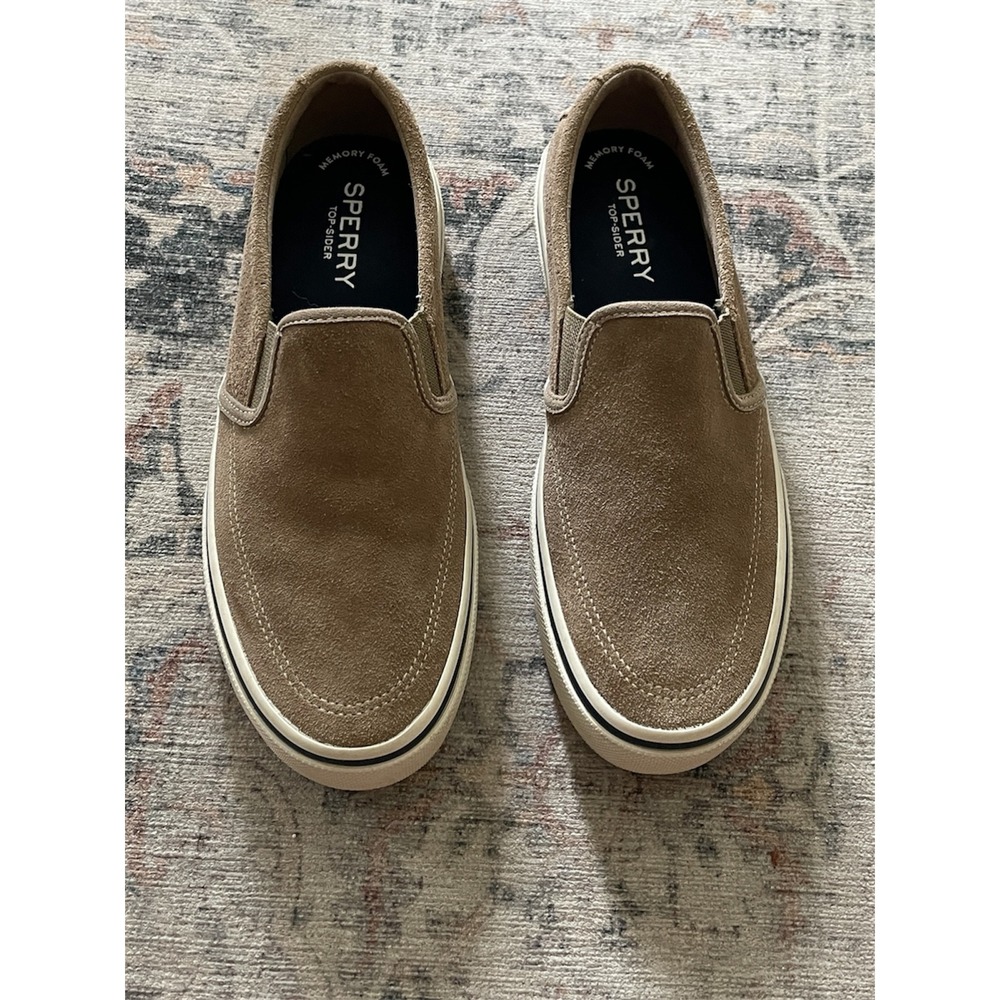 Sperry Top-Sider Striper II Slip On Suede Shoes Mens 9 Tan Casual Loafers